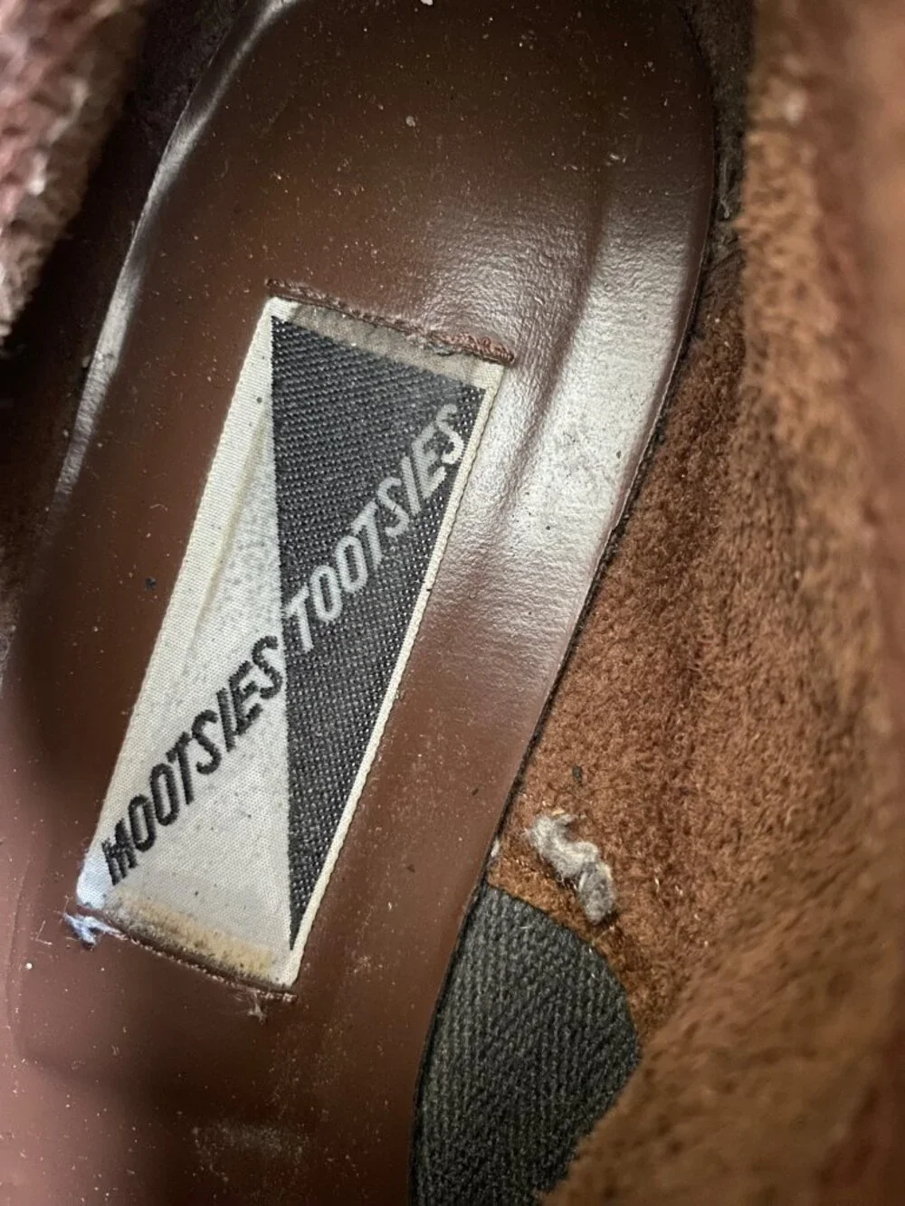 Mootsies Tootsies Hopscotch Womens Brown Leather Ankle Boots Size 10 Booties VTG